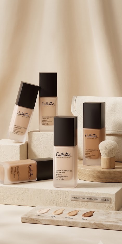 Kem nền Calliané One Layer với dải tông Fair, Light, Medium, Deep